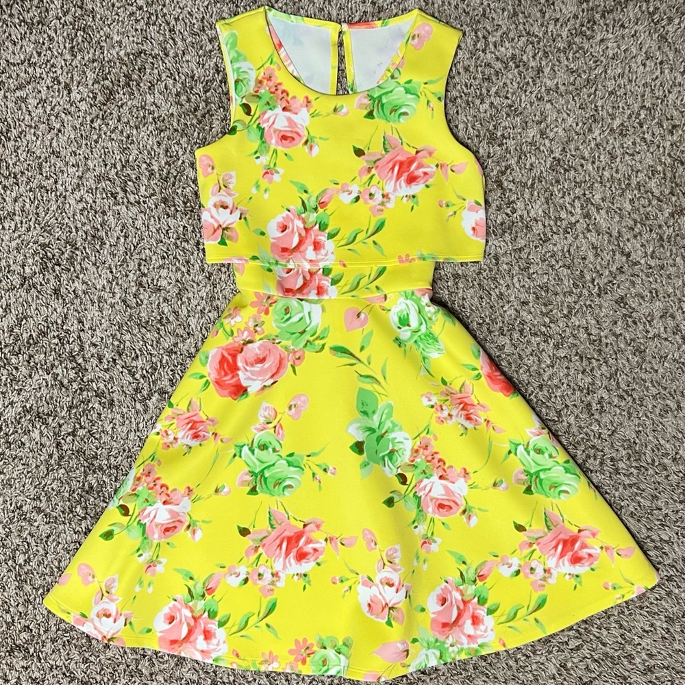 Girls Floral Dress 10-12 Beautees